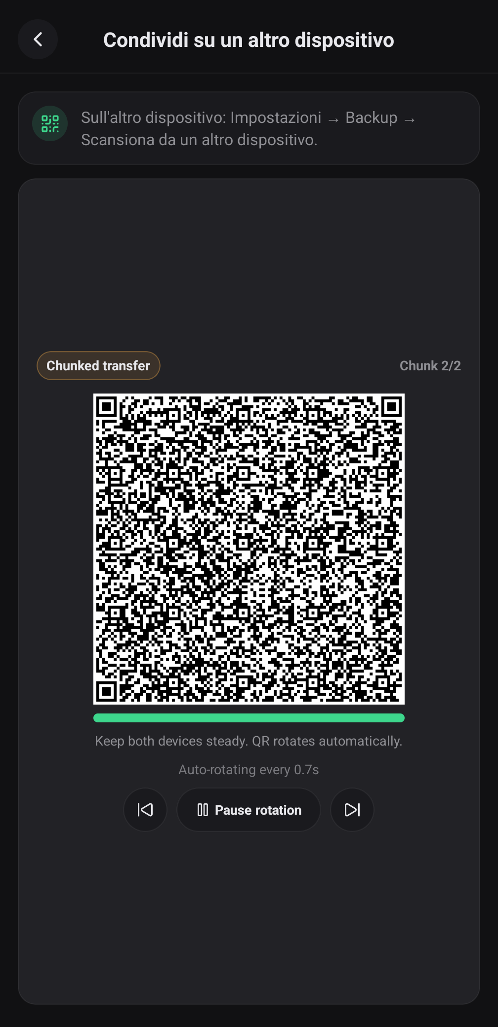 PearLift settings and backup area showing privacy-focused controls
